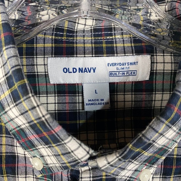 Old Navy Button Down Shirt Men's Large Slim Fit Everyday Shirt Long Sleeve - Picture 3 of 9